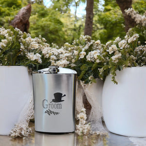 8oz Groom Wedding Stainless Steel Flask