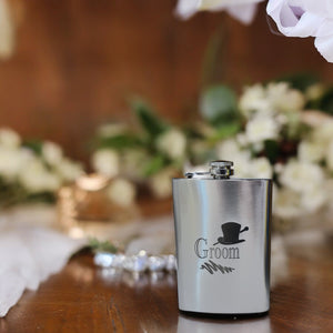 8oz Groom Wedding Stainless Steel Flask