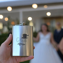 Load image into Gallery viewer, 8oz Groom Wedding Stainless Steel Flask