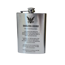 Load image into Gallery viewer, 8oz Sailors Creed Flask Stainless Steel