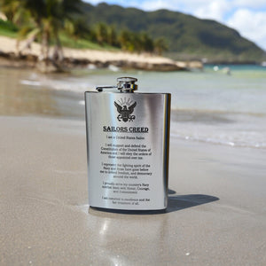 8oz Sailors Creed Flask Stainless Steel