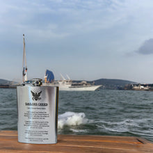 Load image into Gallery viewer, 8oz Sailors Creed Flask Stainless Steel