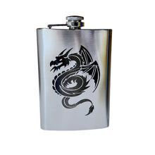 Load image into Gallery viewer, 8oz Flying Dragon Stainless Steel Flask