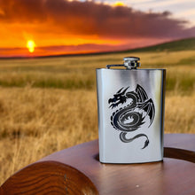 Load image into Gallery viewer, 8oz Flying Dragon Stainless Steel Flask