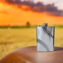 Load image into Gallery viewer, 8oz Baseball Stainless Steel Flask