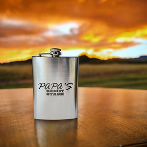 8oz Papa's Secret Stash Stainless Steel Flask