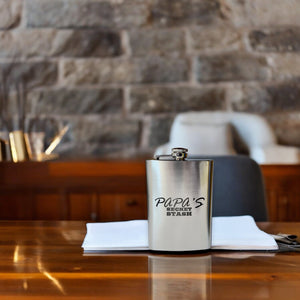 8oz Papa's Secret Stash Stainless Steel Flask