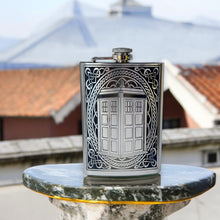 Load image into Gallery viewer, 8oz Police Call Box Celtic Stainless Steel Flask