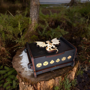 Dice Box - Black - The White Dragon - 6x4x3