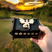 Load image into Gallery viewer, Dice Box - Black - The White Dragon - 6x4x3