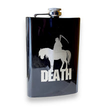 Load image into Gallery viewer, 8oz BLACK Death Four Horsemen of the Apocalypse Flask