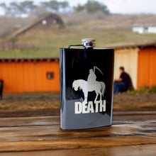 Load image into Gallery viewer, 8oz BLACK Death Four Horsemen of the Apocalypse Flask