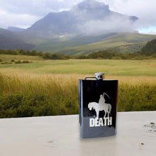 Load image into Gallery viewer, 8oz BLACK Death Four Horsemen of the Apocalypse Flask