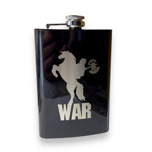 Load image into Gallery viewer, 8oz BLACK War Four Horsemen of the Apocalypse Flask