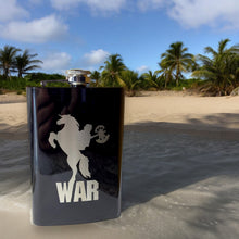 Load image into Gallery viewer, 8oz BLACK War Four Horsemen of the Apocalypse Flask