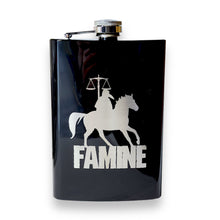 Load image into Gallery viewer, 8oz BLACK Famine Four Horsemen of the Apocalypse Flask