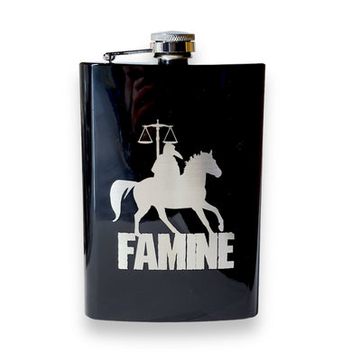 8oz BLACK Famine Four Horsemen of the Apocalypse Flask