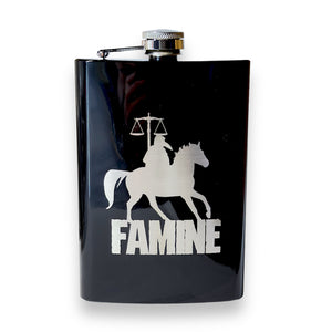 8oz BLACK Famine Four Horsemen of the Apocalypse Flask