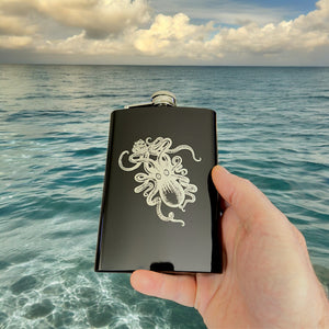 8oz BLACK Kraken Flask