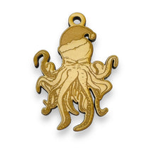 Load image into Gallery viewer, Ornament - Santa Cthulhu - Raw Wood 3x2in