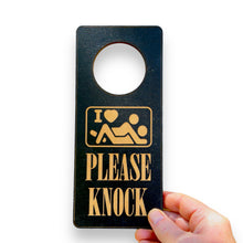 Load image into Gallery viewer, Door Hanger - Black - I love Sex Please Knock