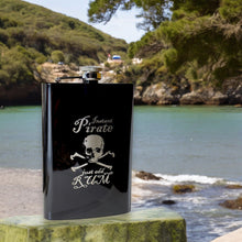 Load image into Gallery viewer, 8oz BLACK Instant Pirate Just Add Rum Flask