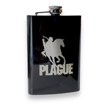 Load image into Gallery viewer, 8oz BLACK Plague Four Horsemen of the Apocalypse Flask