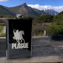 Load image into Gallery viewer, 8oz BLACK Plague Four Horsemen of the Apocalypse Flask