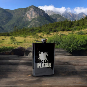 8oz BLACK Plague Four Horsemen of the Apocalypse Flask