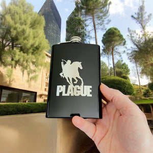 8oz BLACK Plague Four Horsemen of the Apocalypse Flask