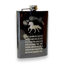 Load image into Gallery viewer, 8oz BLACK The White Horse Four Horsemen of the Apocalypse Flask