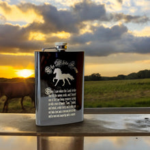 Load image into Gallery viewer, 8oz BLACK The White Horse Four Horsemen of the Apocalypse Flask