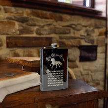 Load image into Gallery viewer, 8oz BLACK The White Horse Four Horsemen of the Apocalypse Flask