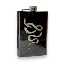 Load image into Gallery viewer, 8oz Snake Coil Black Flask