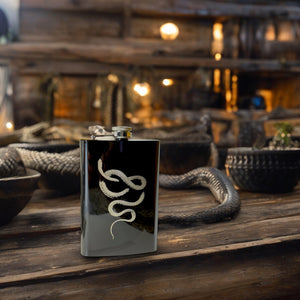 8oz Snake Coil Black Flask