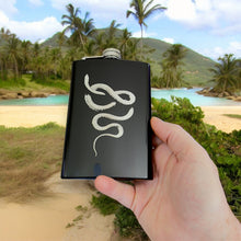 Load image into Gallery viewer, 8oz Snake Coil Black Flask