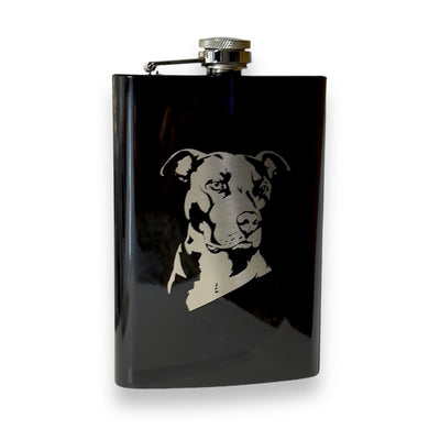 8oz Pitbull Black Flask