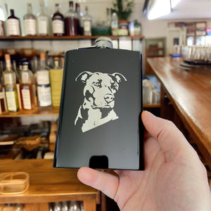 8oz Pitbull Black Flask