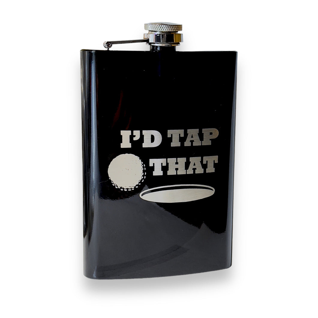 8oz BLACK I'd Tap That Golf Flask