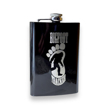 8oz BLACK Bigfoot Tracker Flask