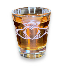 Load image into Gallery viewer, 2oz Claddagh Shot glass