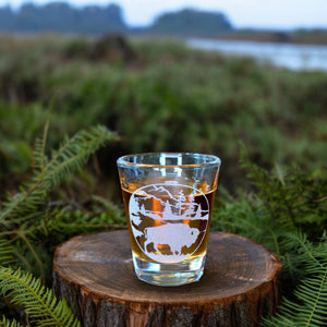 2oz Free Range American Bison Shotglass LASER