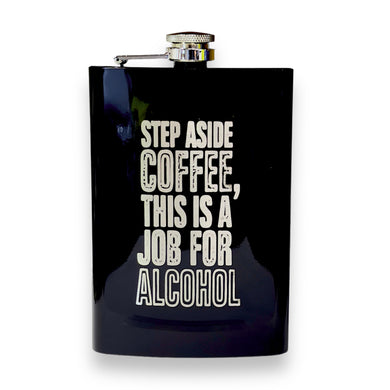 8oz Step Aside Coffee Black Flask