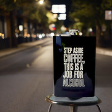 Load image into Gallery viewer, 8oz Step Aside Coffee Black Flask