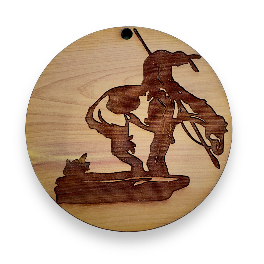 End of Trail Native American - Cedar Ornament