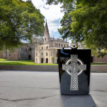 Load image into Gallery viewer, 8oz BLACK Celtic Cross Flask