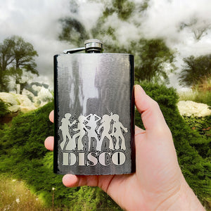 8oz BLACK Disco Flask