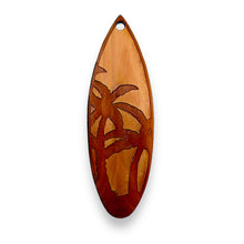 Load image into Gallery viewer, Palm Tree Surfboard - Cedar Ornament