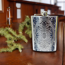 Load image into Gallery viewer, 8oz Celtic Design Stainless Steel Flask