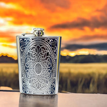 Load image into Gallery viewer, 8oz Celtic Design Stainless Steel Flask